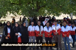 خدمات رسانی مشترک دانشگاه فرهنگیان و جمعیت هلال احمر در روستای محروم کریم آباد گوهرنگ