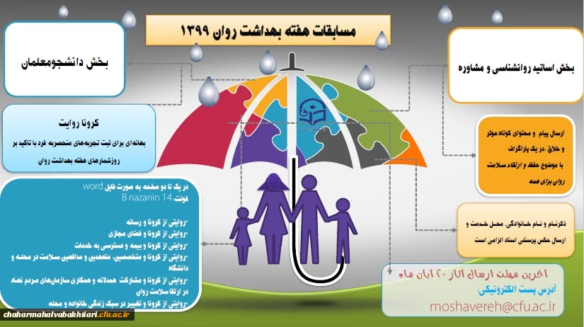 برگزاری مسابقه کرونا روایتهای دانشجویی به مناسبت هفته سلامت روان ویژه دانشجویان  دانشگاه فرهنگیان 4